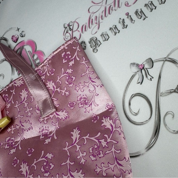 Bag Chinese style Asia pink shiny metallic bamboo button closure Japanese purse - Picture 6 of 8